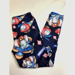 Flying Elephants Buttery Soft Boutique Leggings Kids Sm/Med NEW